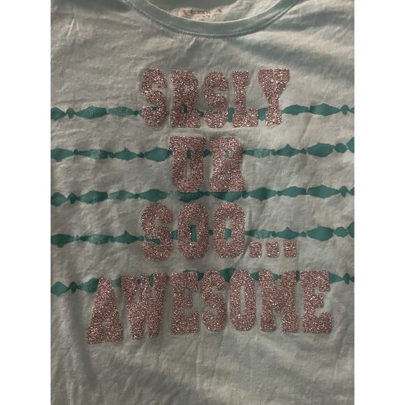 Arizona girls sz. 20.5 plus (XXL) aqua t-shirt. Cute, great shape - Picture 5 of 7